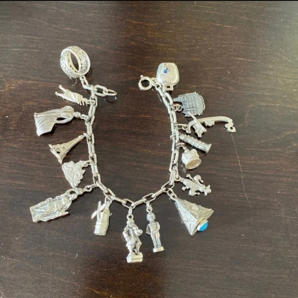 Vintage sterling silver 800 bracelet with charms